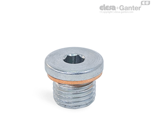 縞 DIN 908-ST Korki gwintowane Stal | Elesa+Ganter